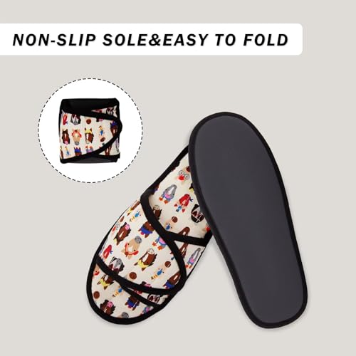 Image of EUXTERPA Women Travel Slippers, Adjustable Ladies Slipper, Lightweight Easy Carry Foldable Travel Slippers with Storage Bag