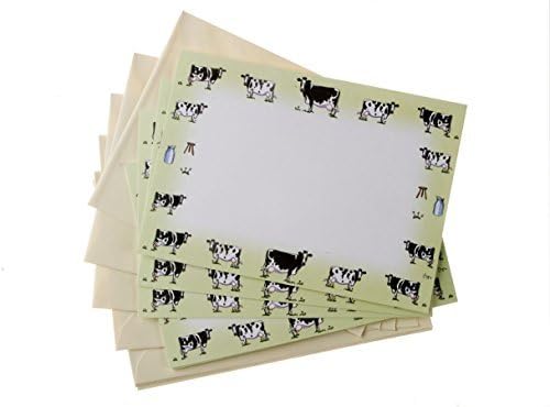 10 Correspondence cards with envelopes.Dairy cow themed cards by Bryn Parry. Perfect for letters, thank you's, change of address, invites etc.