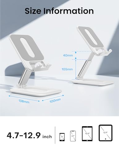 image for OMOTON Foldable Tablet Stand for iPad, Portable Monitor Stand, Desktop