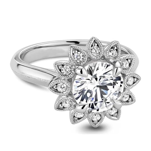 PELOVNY Moissanite Rings for Women 925 Sterling Silver Custom Promise Engagement Wedding Ring Jewelry Gifts for Wife Fiancee