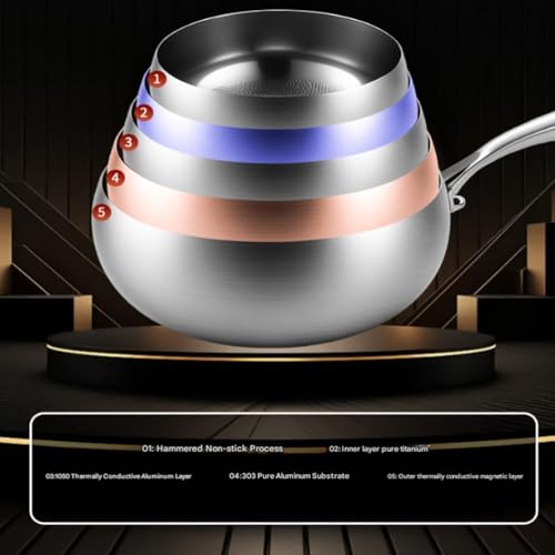 Wok de titanio resistente con tapa, 11.02 in miniatura 4