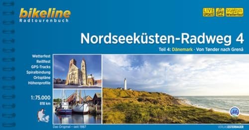 Preisvergleich Produktbild Bikeline Radtourenbuch, Nordseeküsten-Radweg Teil 4: Dänemark. Von Tonder nach Skagen, 1 : 75 000, 560 km, wetterfest / reißfest; GPS-Tracks Download