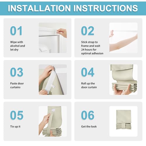 Image of RYB HOME Door Curtain for Classroom Small Window, Privacy Protect Drapes, 8 Inches Wide Room Darkending Curtains 36 Inches Long Blocks Views, Light Beige, 1 Panel