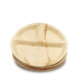 Dtocs Palm Leaf Plates 10 Inch Round Compartment (Pack 50) | Bamboo Look Organic, Eco-Friendly,...