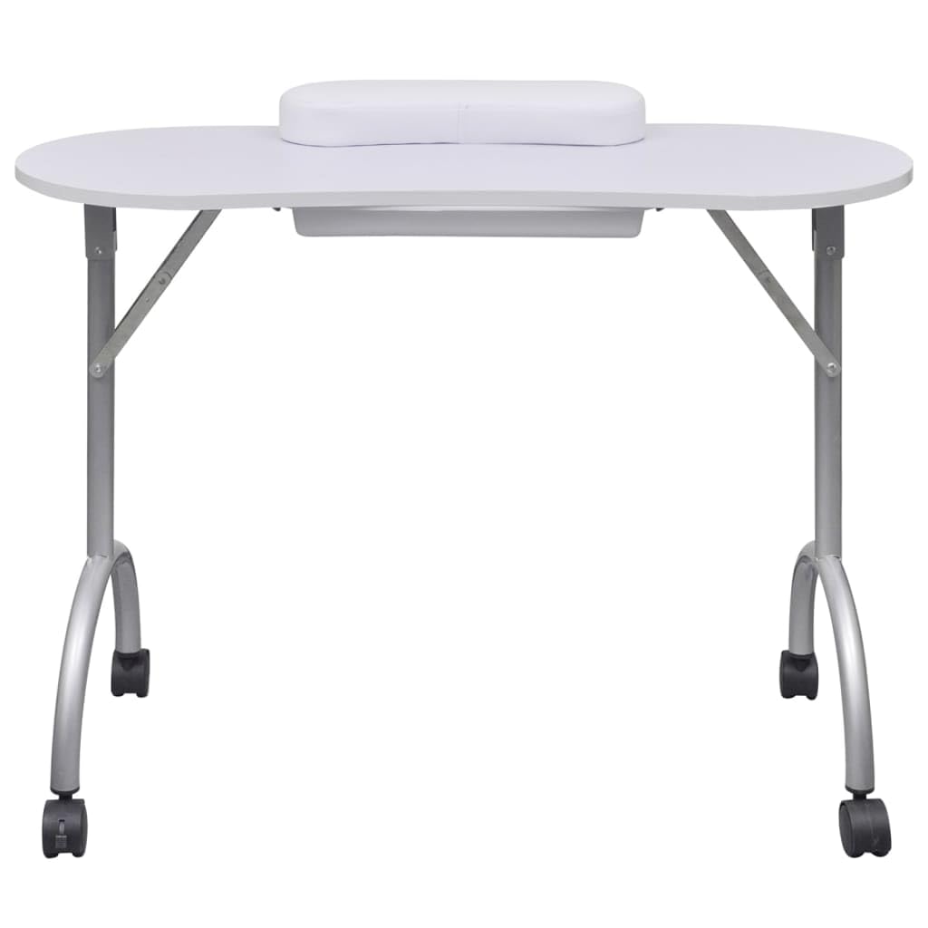 Genérico Mesa de manicura Plegable con Ruedas,Salud y Belleza,Cuidado Personal,Cosméticos,Artículos cosméticos,Artículos para uñas,Juegos de útiles para manicura,Blanco,6.95 kg,110124