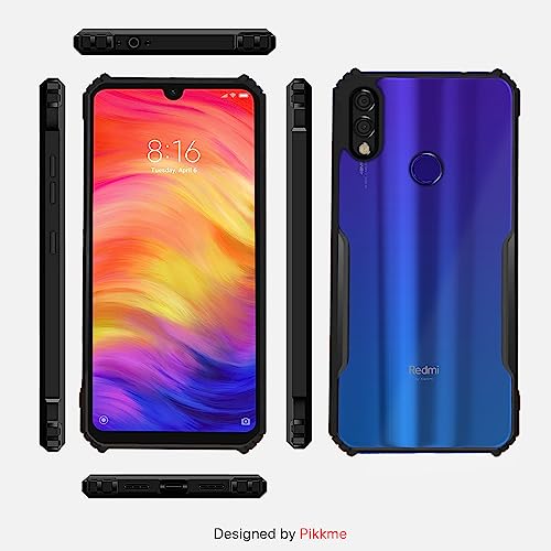 Image of Pikkme Mi Redmi Note 7 / Note 7 Pro /Note 7S Back Cover | Transparent Back | Hyrbid | Camera Protection | Raised Edge | Bumper Back Case for Mi Redmi Note 7 / Note 7 Pro /Note 7S (Plastic, Black)