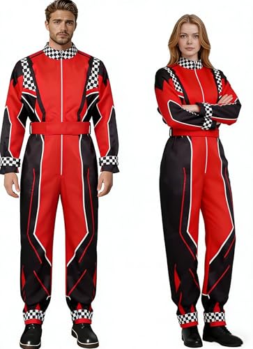 Costume de pilote de course pour homme et femme, combinaison de pilote de course, combinaison pour adultes, jeu de rôle pour garçon, voiture de course, pour carnaval, Halloween (S)
