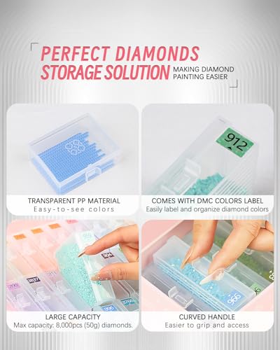 Image of forever young Diamond Art Storage Containers Trays & Stand, 15 PCS Diamond Painting Trays with Lids for Adults & Hobbyists, 2-in-1 Organizer for Bead Sorting & Organized Workspace (Boxed Set)