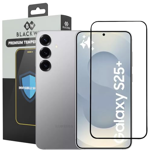 Image of Blackwik Tempered Glass Screen Protector for Samsung S25 Plus with Edge-To-Edge Protector Coverage | Easy Installation Kit (Black)