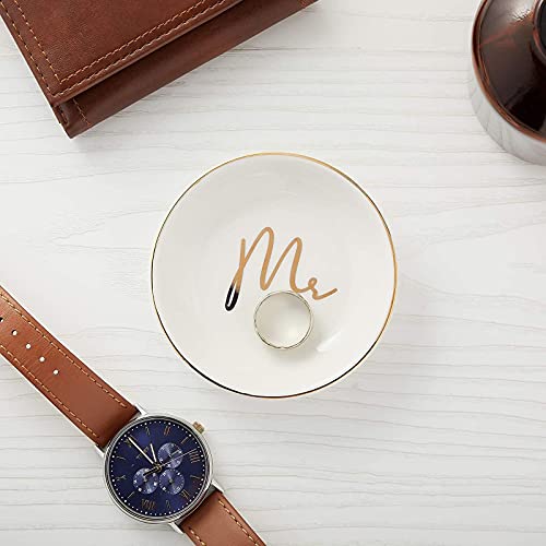 Ceramic Jewelry Trays For Wedding Gift, Trinket Dishes With Mrs And Mr (2 Pack) #TOP2