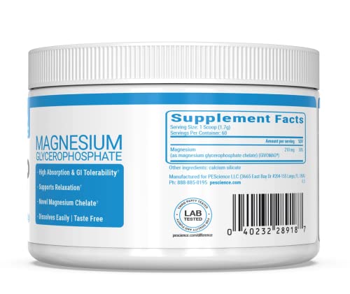 image for PEScience Mag-GP, Magnesium Glycerophosphate Chelate Powder, 60 Servin