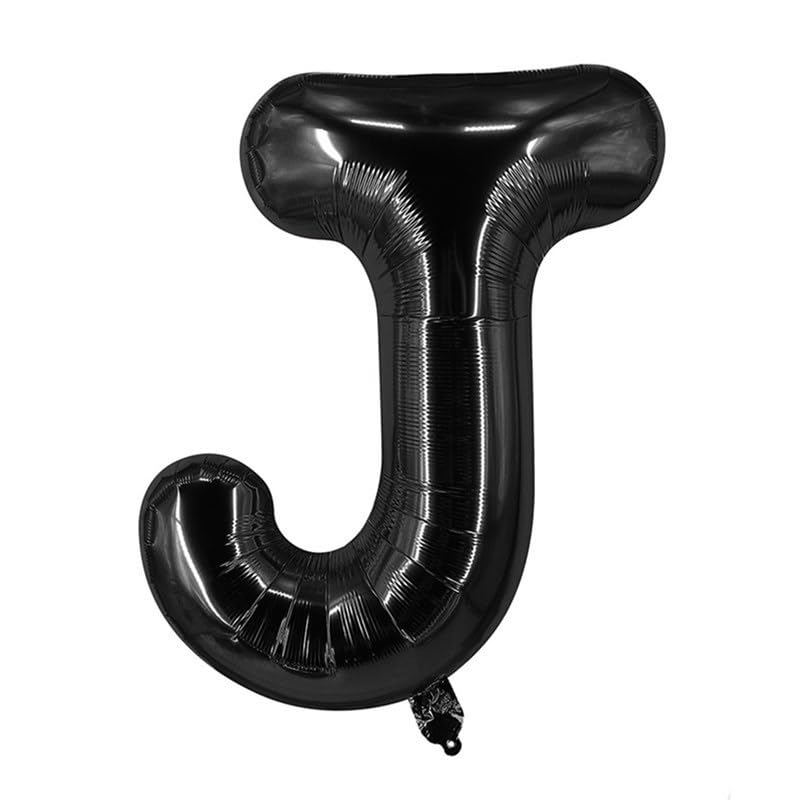 40 cm Black Foil Balloon Letter J for Helium Filling — image 1
