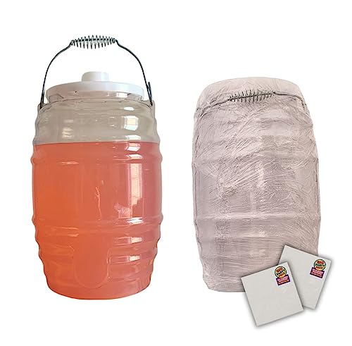 2 Pack DelizeCo 3 Gallon Jug with Lid - Aguas Frescas Vitrolero Plastic Water Container - 3 Gallon Drink Dispenser - Large Beverage Dispenser Ideal for Agua fresca and Juice