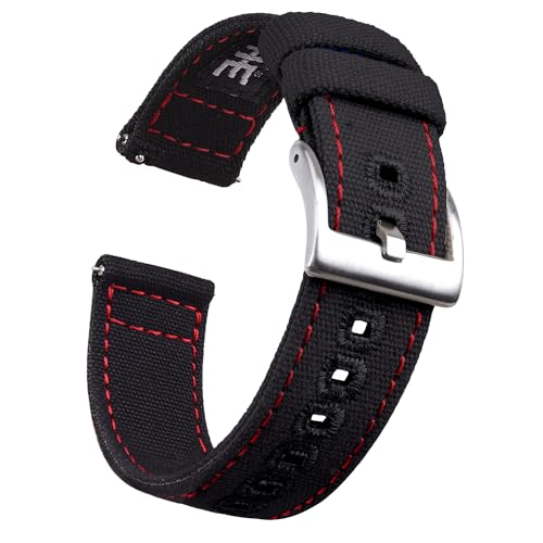 Image of Ritche Christmas Gift Canvas Vintage Quick Release Watch Band 18mm 20mm 22mm 24mm Replacement Watch Straps for Men Women, White Elephant Gifts, Stocking Stuffers for Men, Father's Day gifts