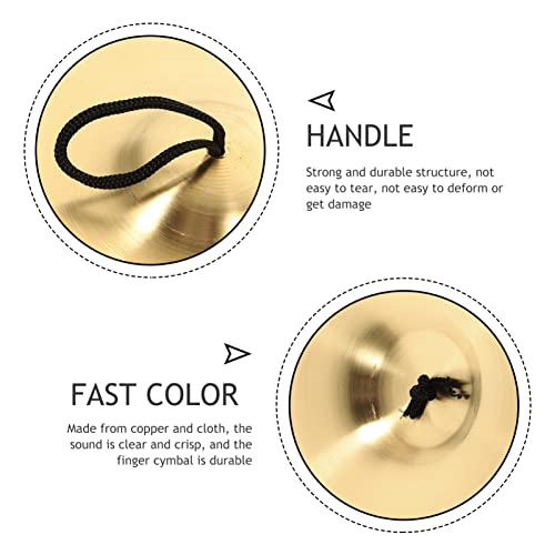 Vaguelly 1 Pair Hand Cymbals, 6 Inch Small Marching Cymbal, Metal Finger Zills with Band Percussion Instrument for Adults Kids, Party - Image 3
