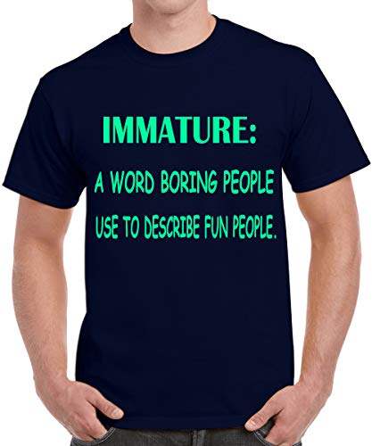 Image of Caseria Men's Cotton Printed T-Shirt -Immature Boring People | 100% Cotton | Half Sleeves | Regular Fit | Printed | Round Neck | Graphic T Shirt