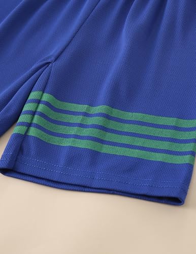 Image of Boys Clothes Short Set 6 Piece Outfit Athletic T-Shirt and Quick Dry Shorts Kids Summer Clothing Set Size 3-14