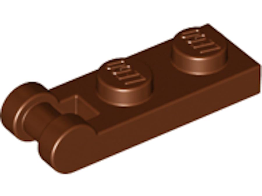 LEGO Plate, Modified 1 x 2 with Bar Handle on End Part number 60478 (Reddish Brown, 100, Bricks)