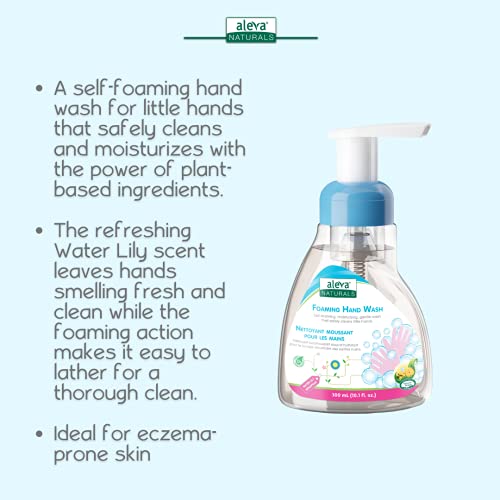 Aleva Naturals Hypoallergenic Foaming Hand Wash Soap, Plant-Based Organic Aloe Vera Formula With Water Lily Scent And Sensitive Skin Friendly For Cleaning Kids Hands - 10.1 Fl. Oz, 300Ml #TOP2