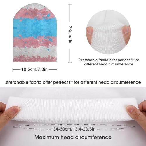 LGBTQ Transgender Pride Kids Beanie Hat for for Girls Boys Children Cap Winter Knitted Chemo Cancer Headwear Accessories Gifts Decoration Black2