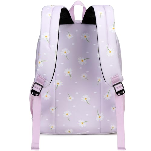 Image of abshoo Classical Basic Daisy Womens School Backpack For College Teen Girls Water Resistant Bookbag (Daisy Purple)