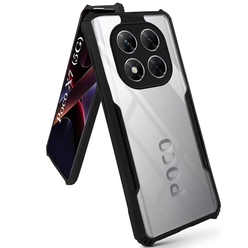 Image of Jkobi Back Cover Case for Xiaomi Poco X7 (Shockproof with Polycarbonate Clear Panel | Professional Black)