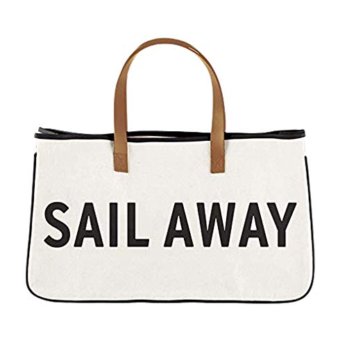Image of Santa Barbara Design Studio Tote Bag For Women Canvas Shoulder Bag with Genuine Leather Handles,