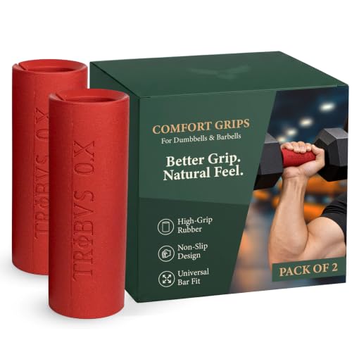 Tribus 0.X Comfort Bar Grips for Dumbbells & Barbells (1.5” diameter)