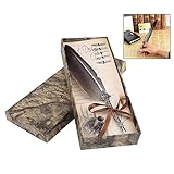 【Contenido del paquete】El paquete incluye: 1 Pluma de escritura, 5 puntas, 1 x botella de tinta (sin tinta), 1 caja de regalo.