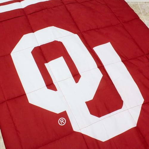 Image of College Covers Everything Comfy Oklahoma Sooners Reversible Big Logo Soft and Colorful Comforter, Queen