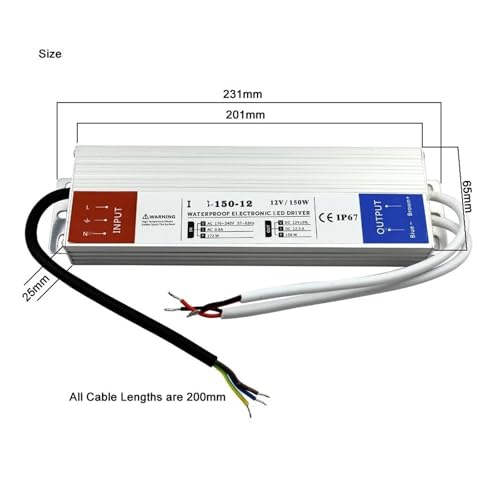 Transformateur LED DC12V 150W étanche IP67 haute protection extérieure
