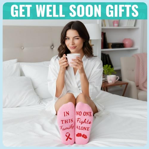 Image of HAPPYPOP Cancer Gifts for Women Men - Breast Cnacer Care Socks for Patient Friends