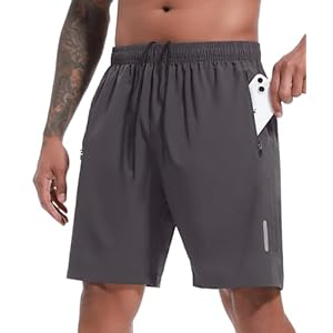 SIHOHAN Men’s Gym Shorts 7 Inch Sports Shorts Quick Dry Running Shorts Athletic Lightweight Workout Shorts with Zipper Pockets