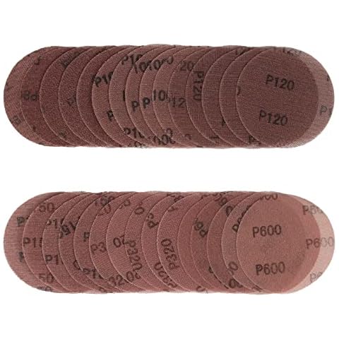 Kcmell 30PCS 125mm Mesh Hook & Loop Sanding Discs, 5 Inch Sanding Pads 80/100/120/150/320/600 Assort Grit, Dust Free Disc Anti-Blocking Long-Lasting Sharp Sandpaper for Car Wood Furniture Floor Cover