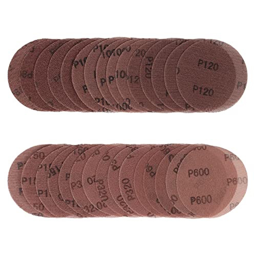 Kcmell 30PCS 125mm Mesh Hook & Loop Sanding Discs, 5 Inch Sanding Pads 80/100/120/150/320/600 Assort Grit, Dust Free Disc Anti-Blocking Long-Lasting Sharp Sandpaper for Car Wood Furniture Floor