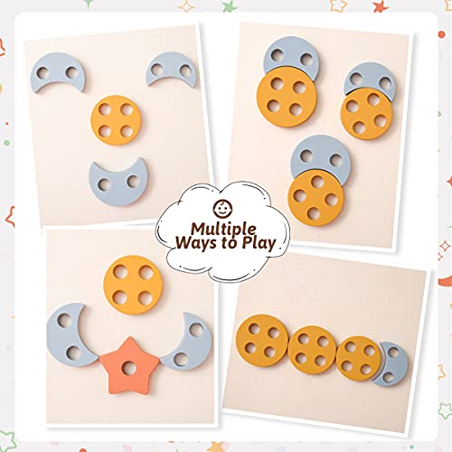 Bopoobo Silicone Stacking Toys Montessori Toys For 1 To 3 Montessori Teether Toys For Toddler Early Educational Shape Color Recognition Stacker Shape Sorter Block Montessori Sorting And Stacking Toy #TOP6