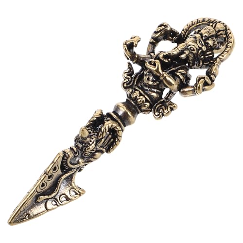 GRIRIW Pestello Dorje Tibetano in Ottone Anticato Decorazione da Scrivania Vintage con Simbolismo Buddhista Pendenti Artigianali Ruyi per Regali Buddisti e Collezione Spirituale
