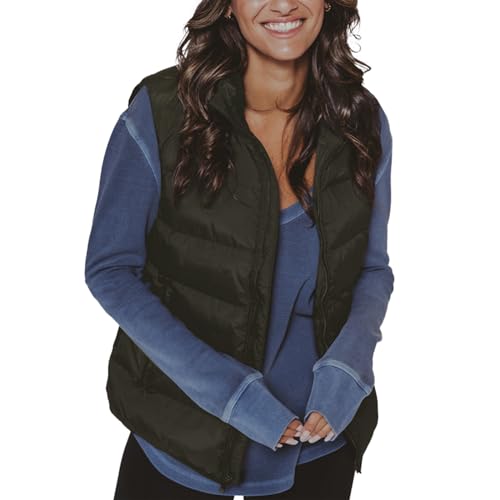 JIHUILAI Womens Puffer Vest Lightweight Sleeveless Jacket Women Puffy Vest Quilted Coat Warm Winter Vests With Pockets2