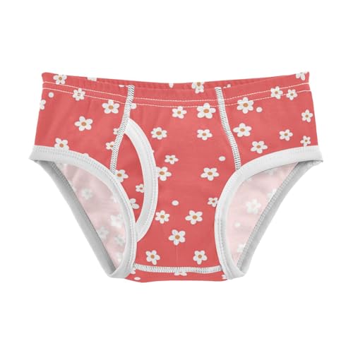 KLL White Polka Dot Red Background Boys Toddler Pure Cotton Briefs Underwear Cute Children Panties