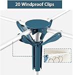 JAUREE Séchoir à vêtements sur trépied pliable pour intérieur, séchoir portable et réglable en hauteur, économiseur d'espace avec 20 pinces
