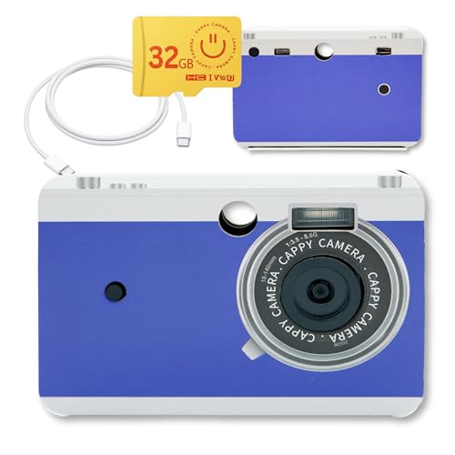 Cámara Digital Retro 20MP Diseño Azul Compacta