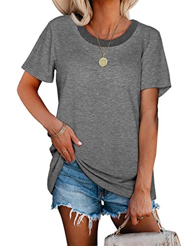 Tshirts For Women Crewneck Summer Shirts Short Sleeve Tops Loose Fit 2Xl #TOP6