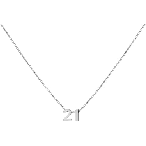 LOXUAKAM Number Necklace for Women Dainty 18K Gold Plated Pendant Necklace Charm Birth Month Personalized Jewelry Birthday Gift