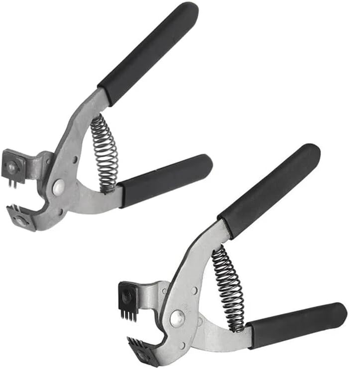-Leather Stitching Hole Punch Plier Clamp Cutter Hoggard Diamond Cut Punch Leather Punch Tool 4Mm Pitch 4 Prong - (Color: 4 teeth)