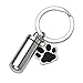 Personalized Master Free Engraving Custom Stainless Steel Pet Dog Paw with Cylinder Urn Keychain for Ashes Keepsake Memorial Cremation Jewelry