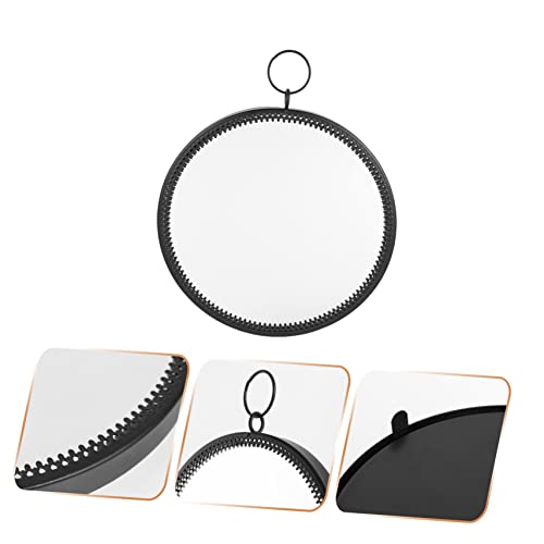 Miroir suspendu rond en métal compact résistant pour petite pièce - 3