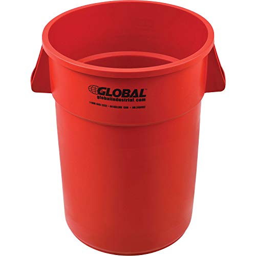 Caneca de basura redonda 44 galones rojo plástico