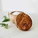 Tramanto Olive Wood Salt Pot - Rustic Wooden Cellar and Pinch for Salts with Lid - 3.5 Inch Wide