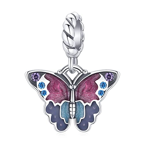 Charm de mariposa morada de plata para lucir en eventos especiales y looks urbanos