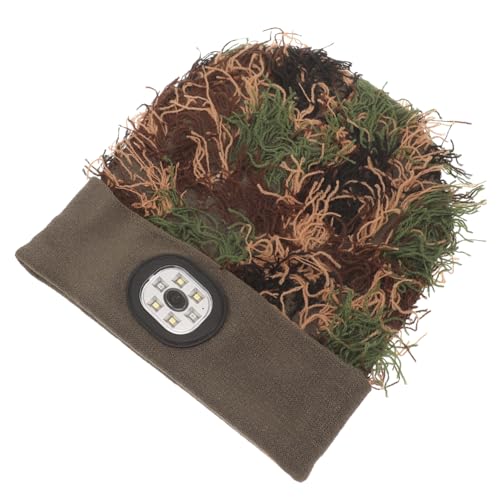 LIFKOME Led Headlamp Hat Camouflage Fleece Hat with Built-in Lights for Running Camping
